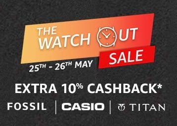 Watch Sale - Fastrack, Sonata, Fossil + Extra 10% Cashback