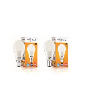 Wipro 10Watt LED Bulb Cool Day Light 6500K (Pack of 2)